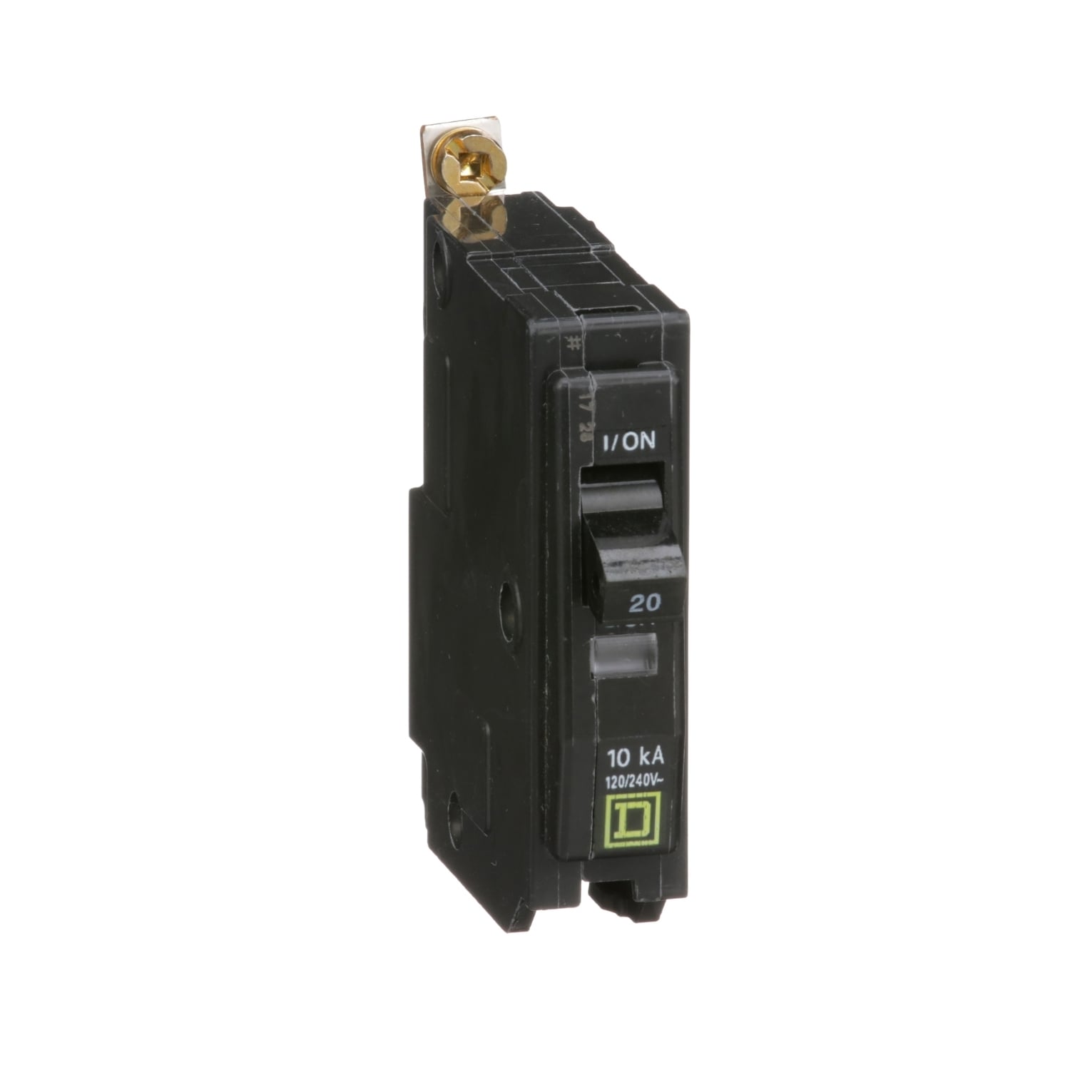 QOB120 Miniature Circuit Breaker, 20 Amp, 1 Pole, 120/240VAC, 10kA