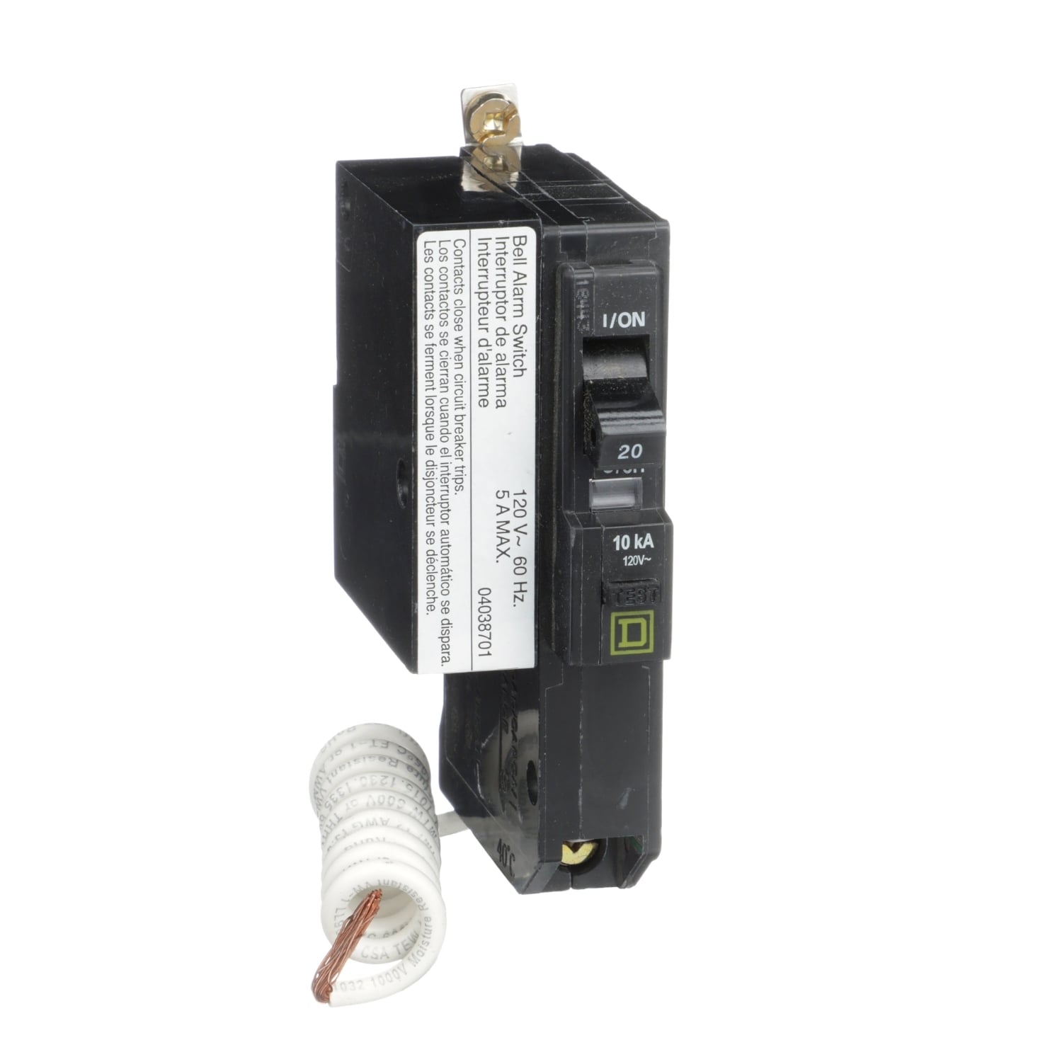 QOB120EPD2100 Miniature Circuit Breaker, 20 Amp, 1 Pole, 120V