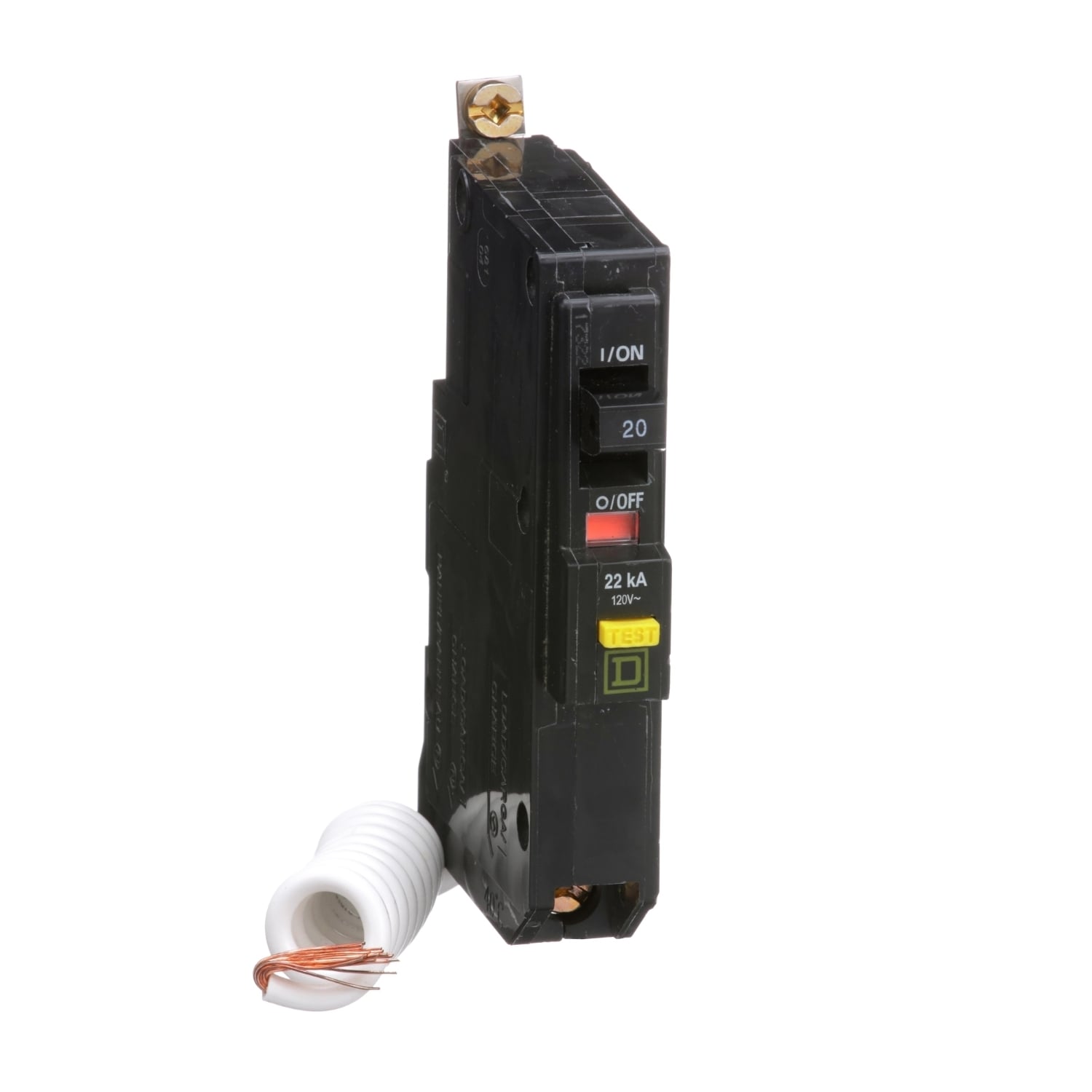 QOB120VHGFI Miniature Circuit Breaker, 20 Amp, 1 Pole, 120V