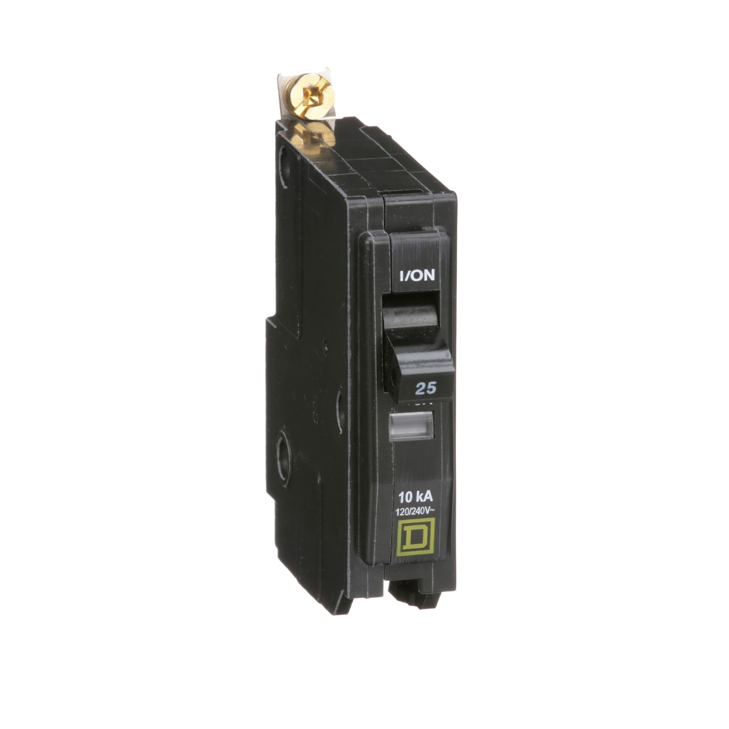 Mini circuit breaker, QO, 25A, 1 pole, 120/240VAC, 10kA, bolt on