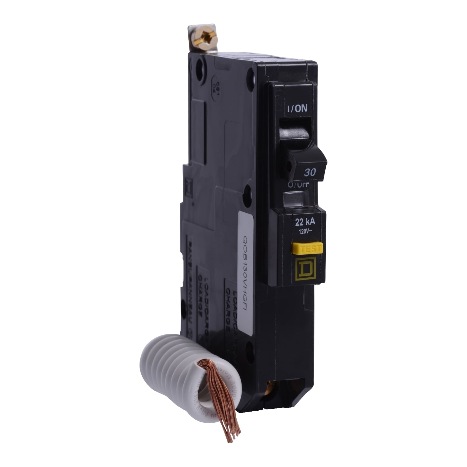 QOB130VHGFI Miniature Circuit Breaker, 30 Amp, 1 Pole, 120V