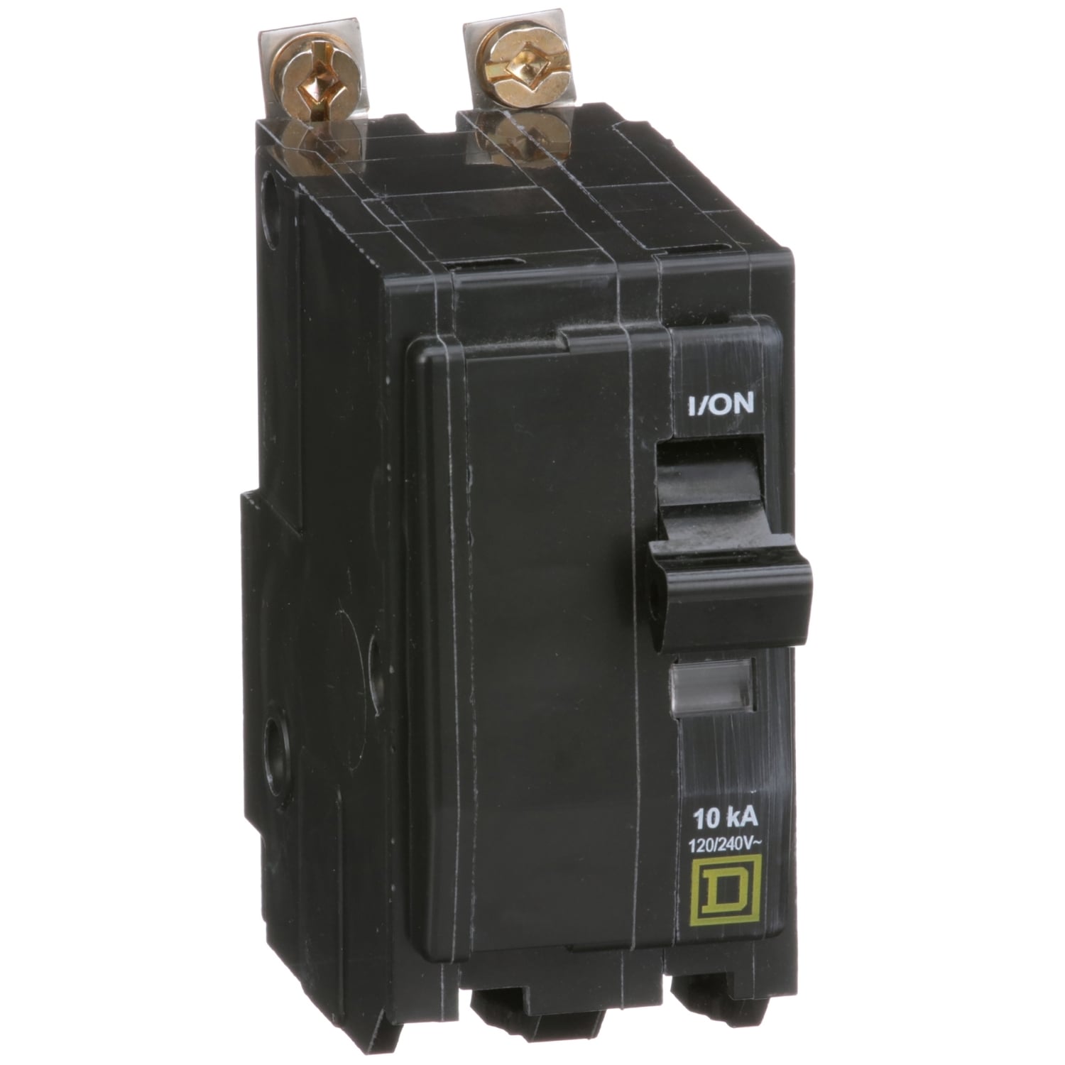 Mini circuit breaker, QO, 10A, 2 pole, 120/240VAC, 10kA, bolt on