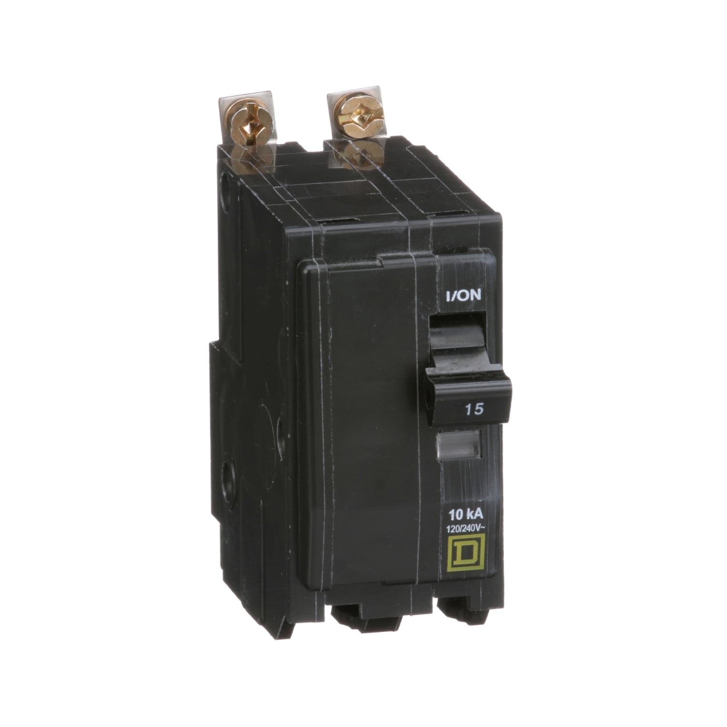 Mini circuit breaker, QO, 15A, 2 pole, 120/240VAC, 10kA, bolt on