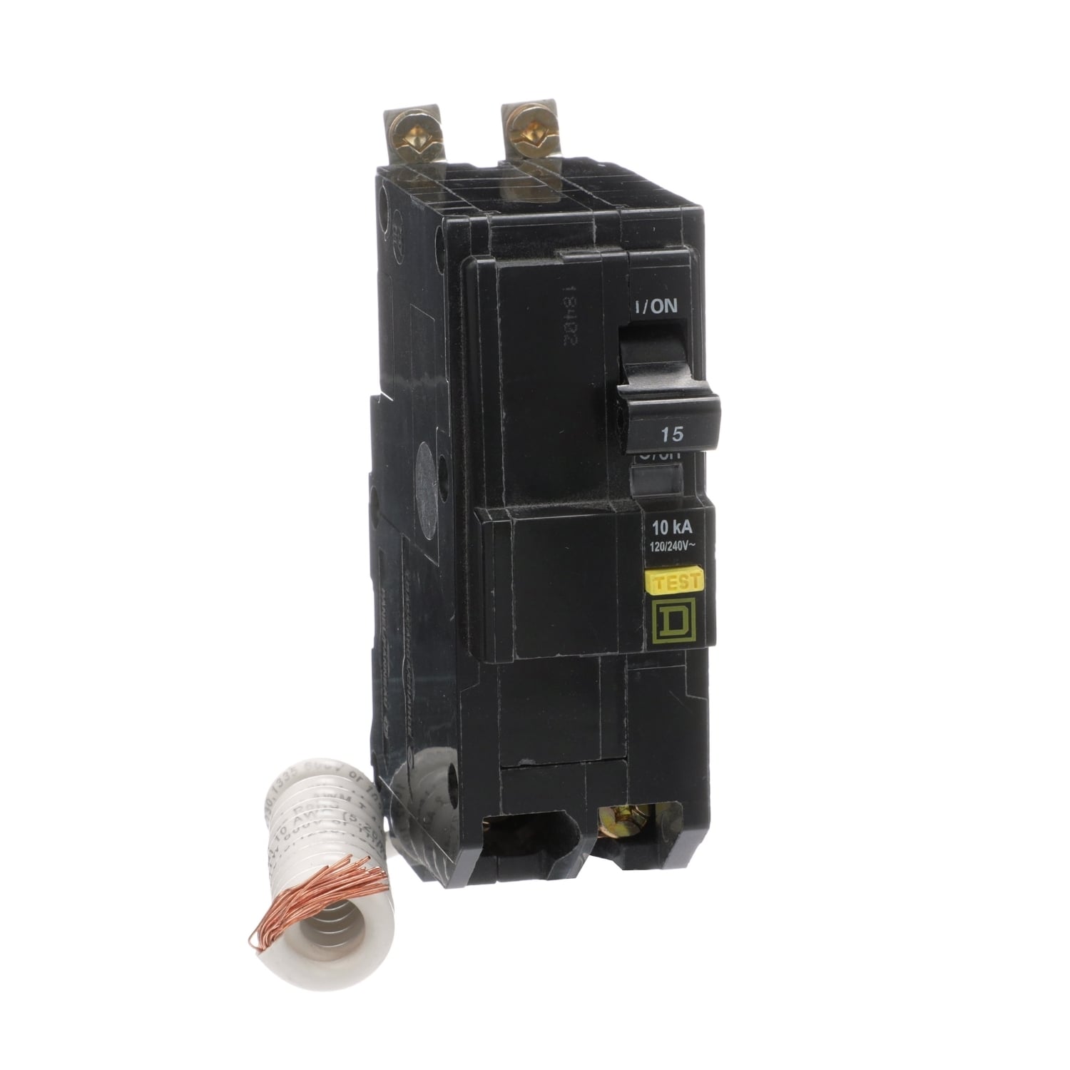 QOB215GFI Miniature Circuit Breaker, 15 Amp, 2 Pole, 120/240V