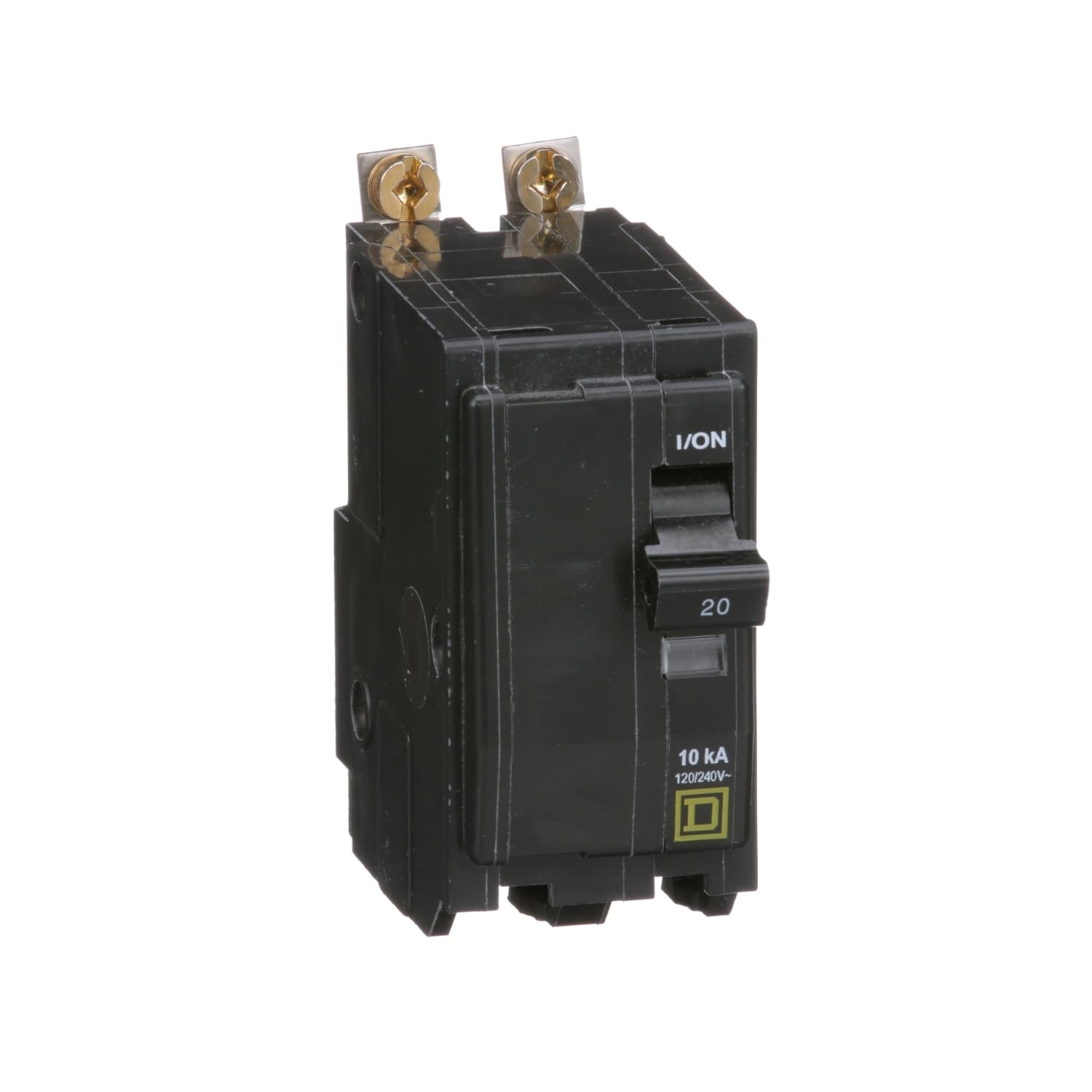 Mini circuit breaker, QO, 20A, 2 pole, 120/240VAC, 10kA, bolt on