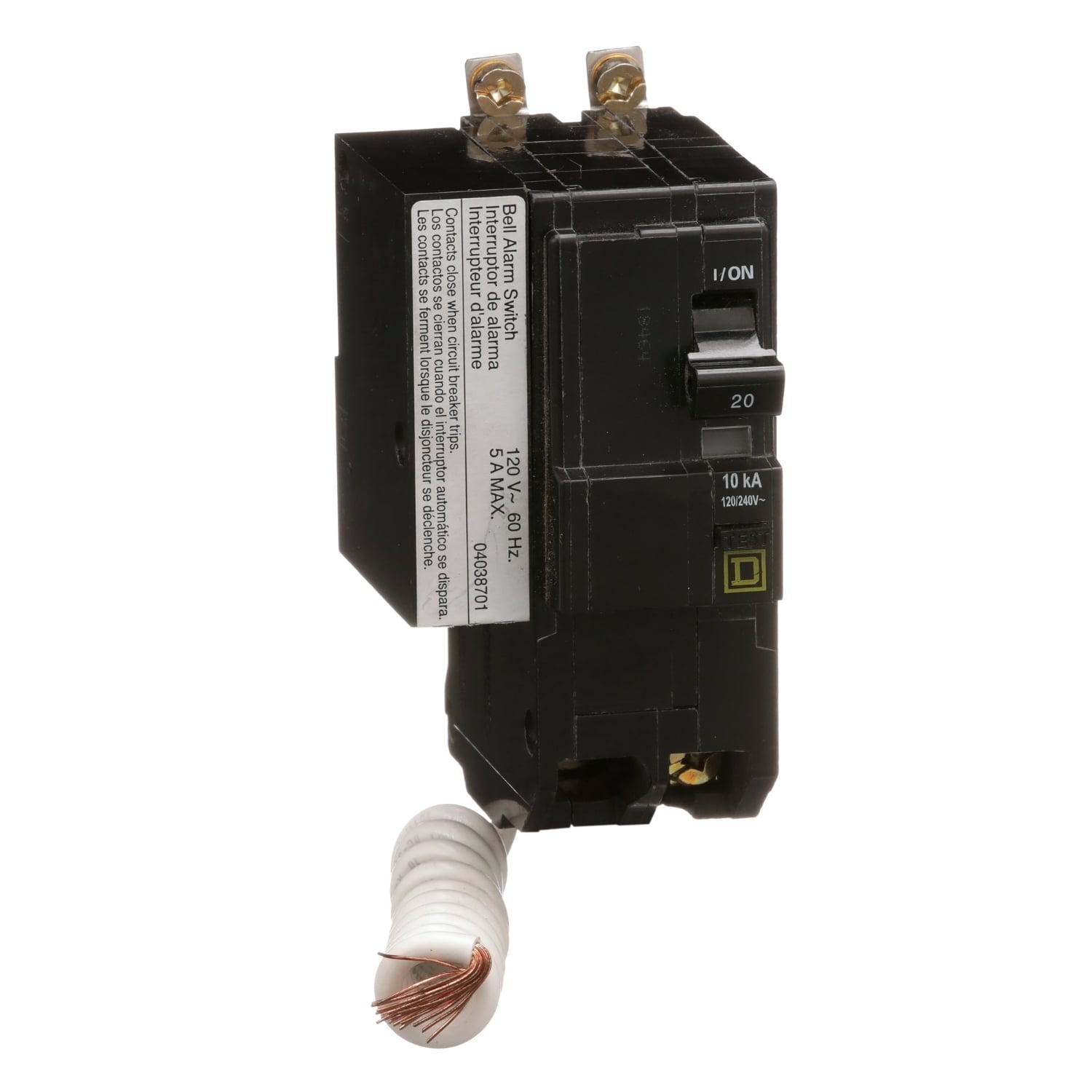 QOB220EPD2100 Miniature Circuit Breaker, 20 Amp, 2 Pole, 120/240V