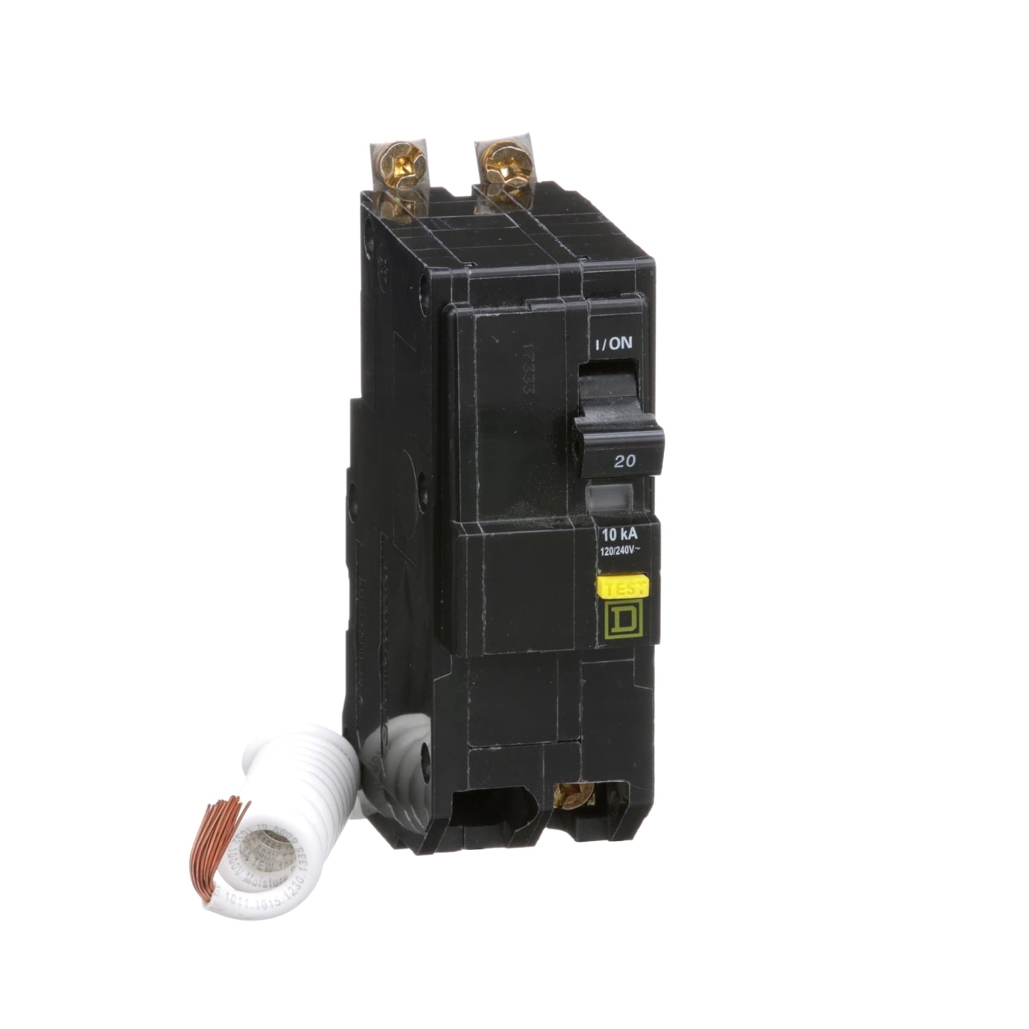 QOB220GFI Miniature Circuit Breaker, 20 Amp, 2 Pole, 120/240V
