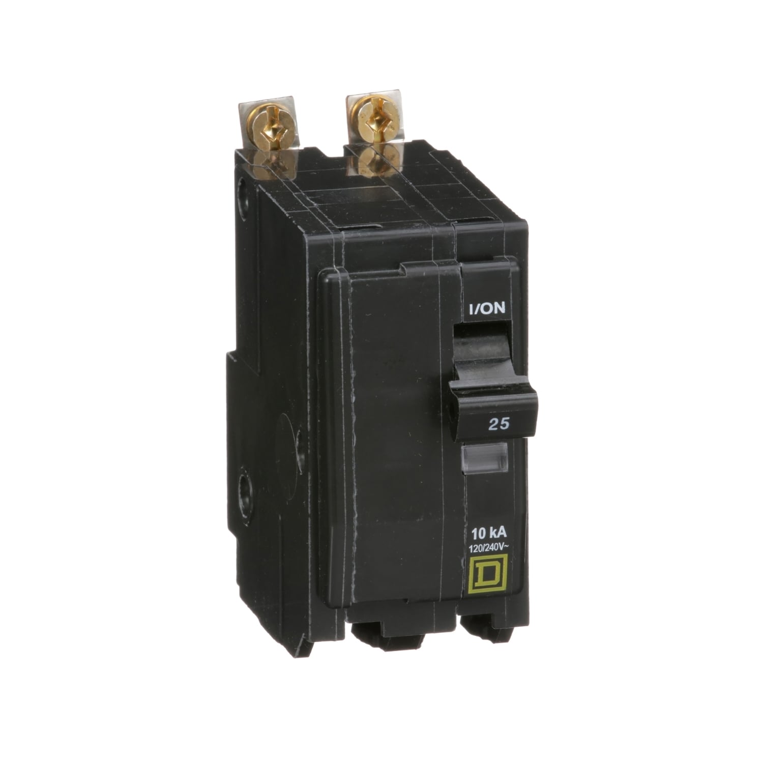 Mini circuit breaker, QO, 25A, 2 pole, 120/240VAC, 10kA, bolt on