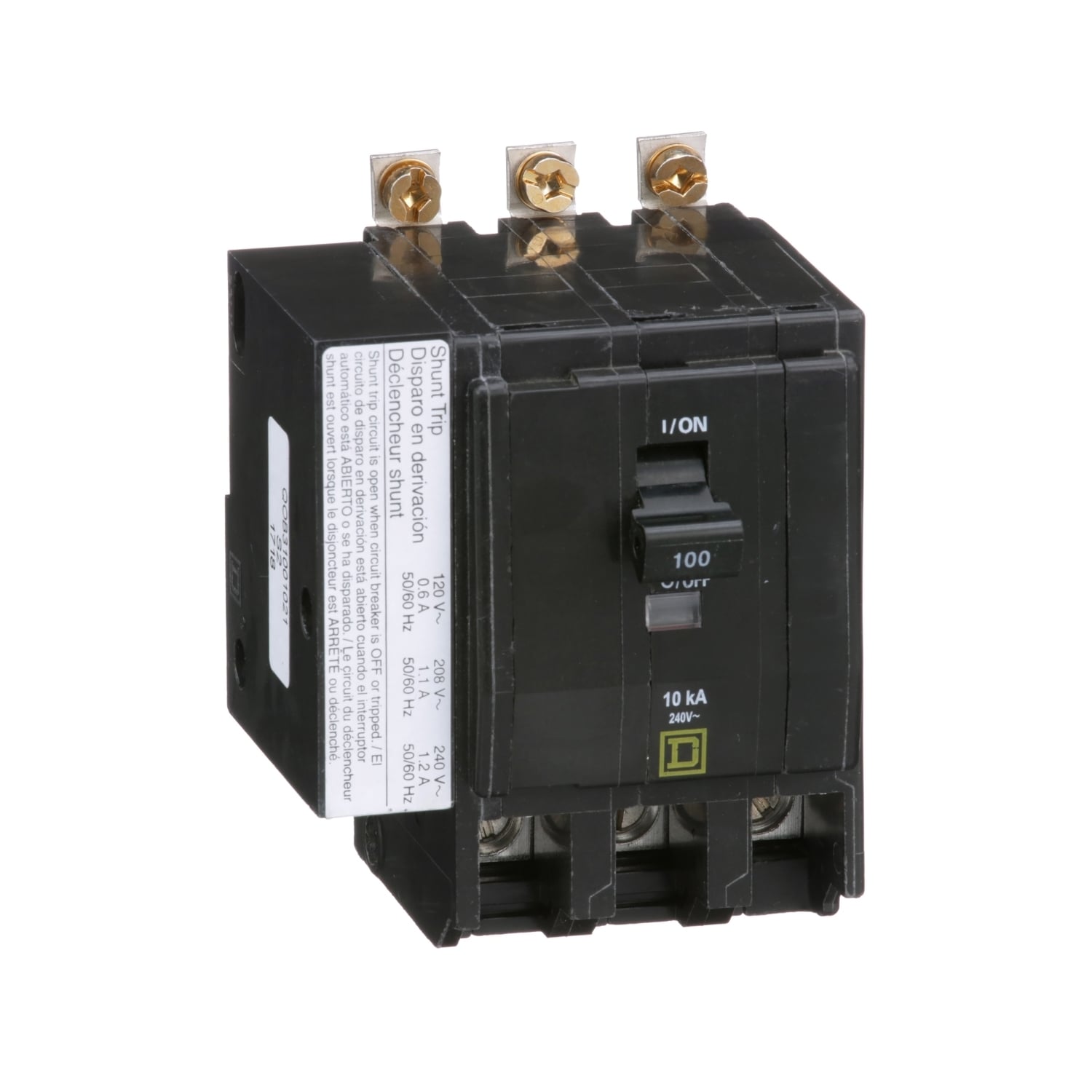 QOB31001021 Miniature Circuit Breaker, 100 Amp, 3 Pole, 120/240V