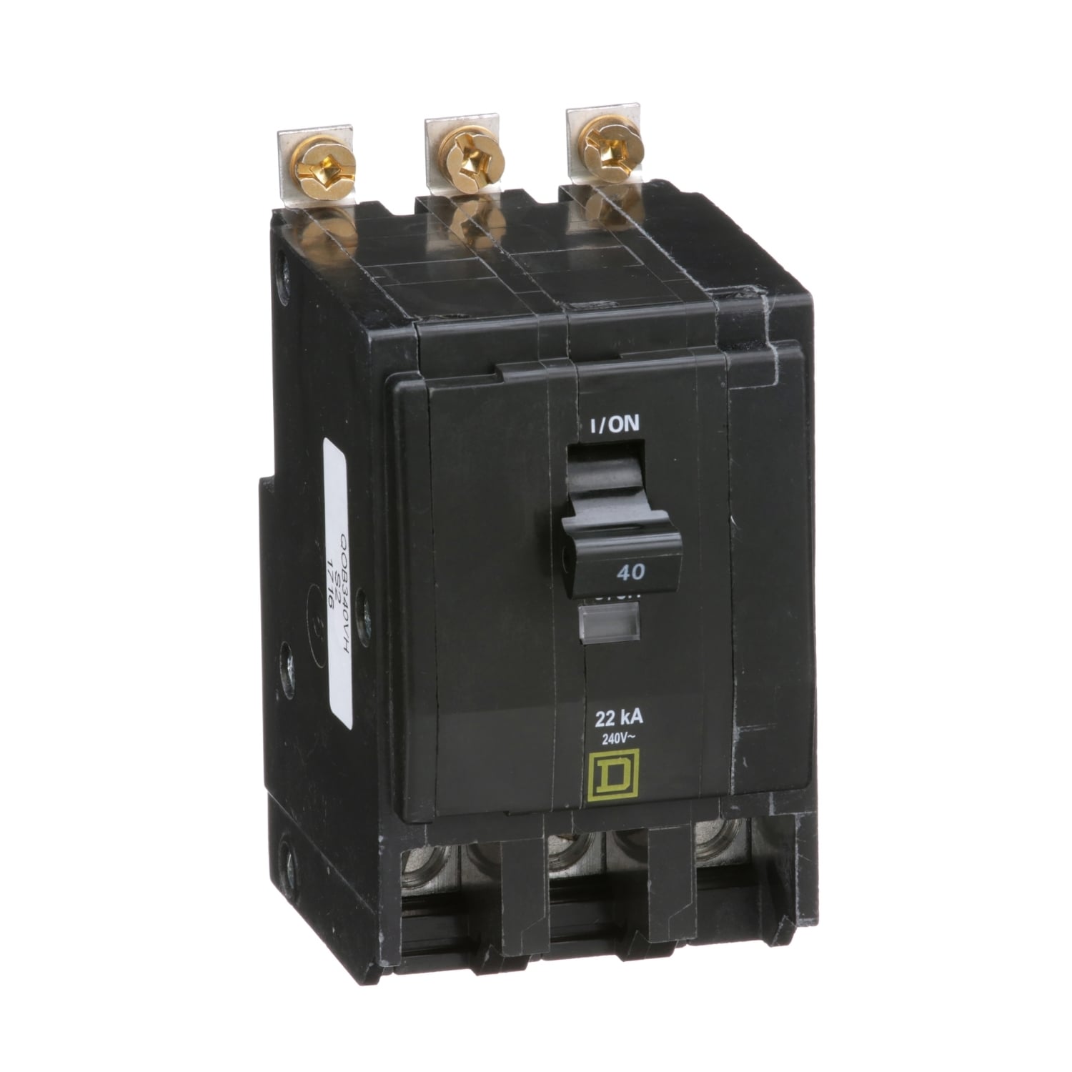 QOB340VH Miniature Circuit Breaker, 40 Amp, 3 Pole, 120/240V