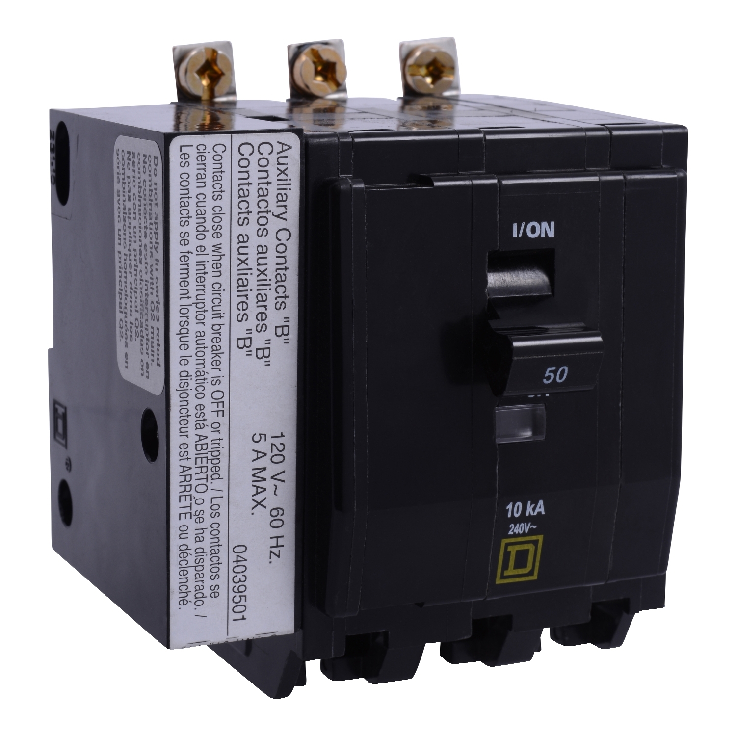 QOB370VH1021 Miniature Circuit Breaker, 70 Amp, 3 Pole, 120/240V