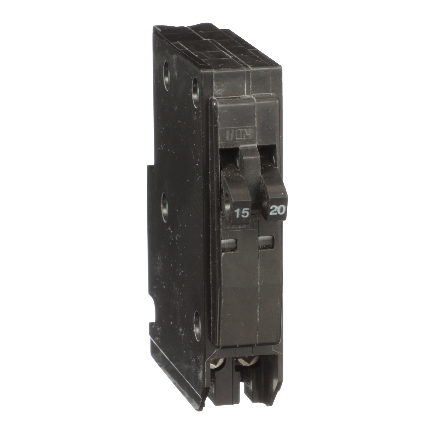 Tandem mini circuit breaker, QO, 1 x 1 pole at 15A, 1 x 1 pole at 20A, 120/240VAC, 10kA, plug in