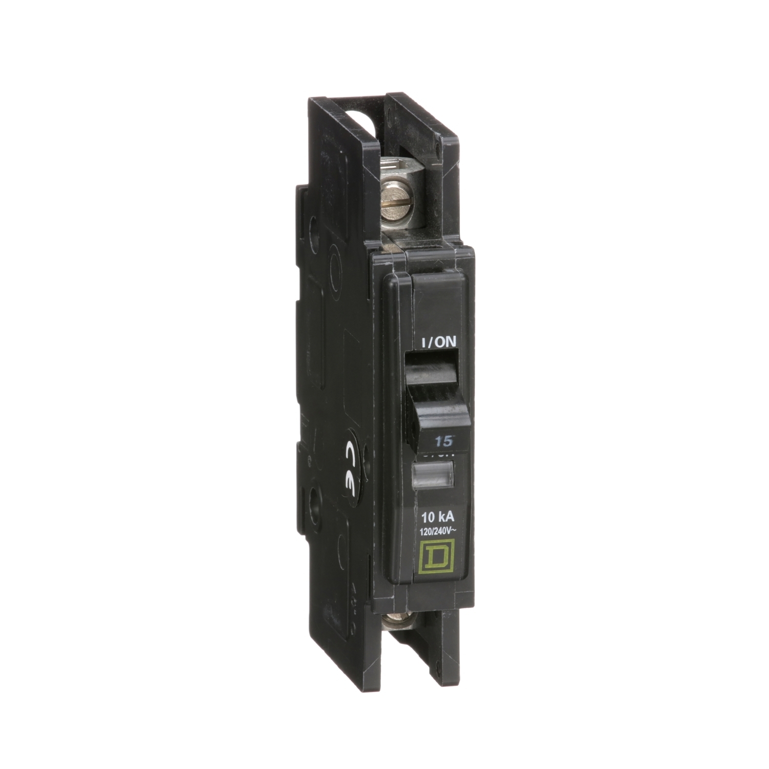 Mini circuit breaker, QOU, 15A, 1 pole, 120/240 VAC, 10kA, bulk pack