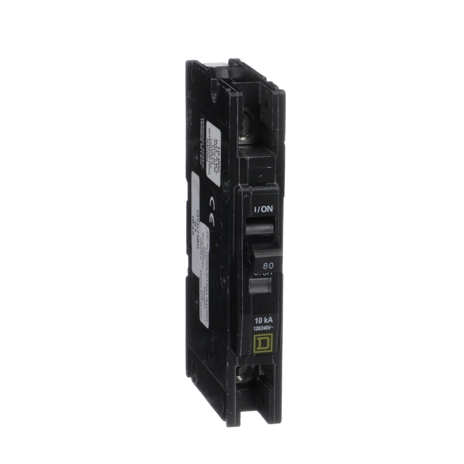 Mini circuit breaker, QOU, 80A, 1 pole, 120/240 VAC, 10kA
