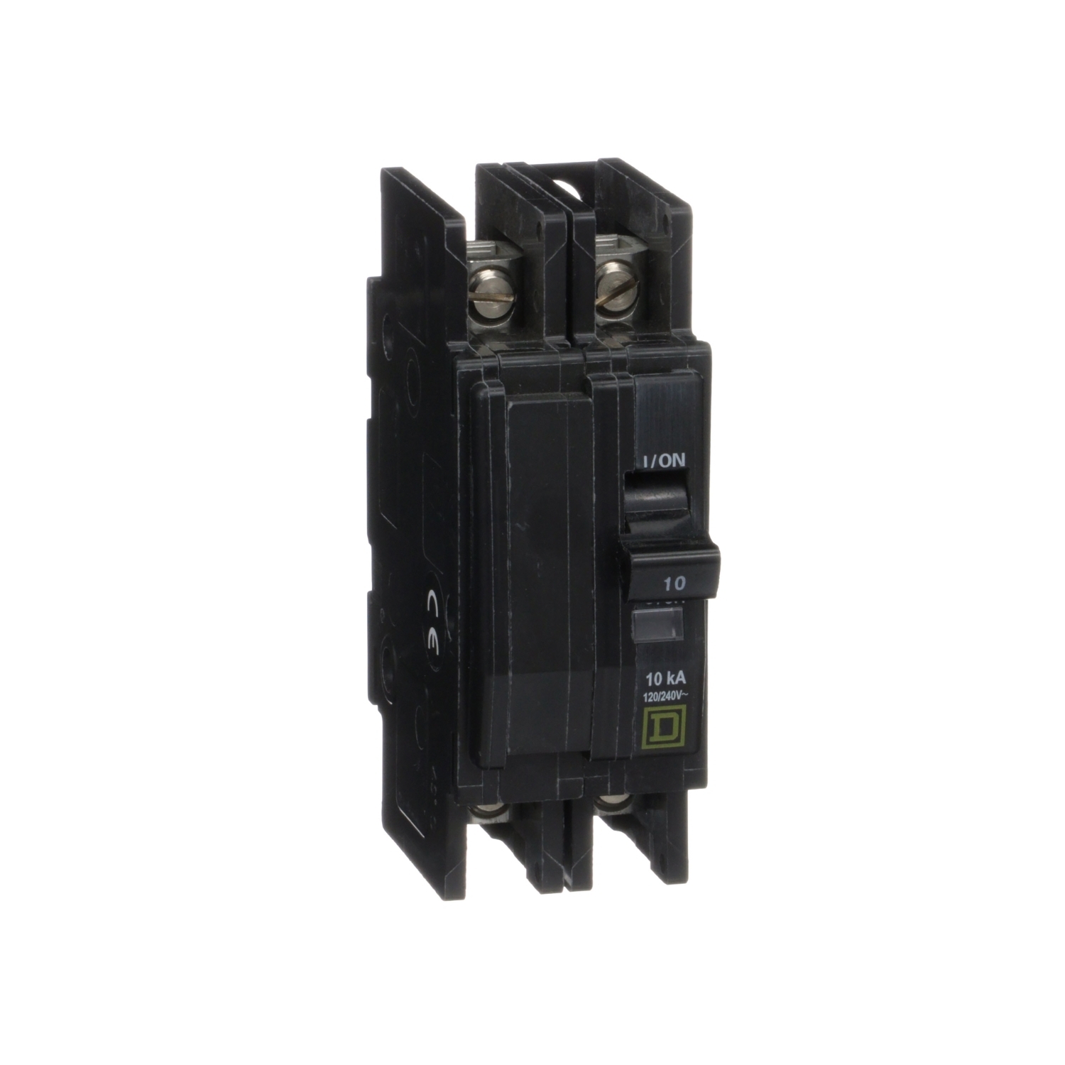 Mini circuit breaker, QOU, 10A, 2 pole, 120/240VAC, 10kA
