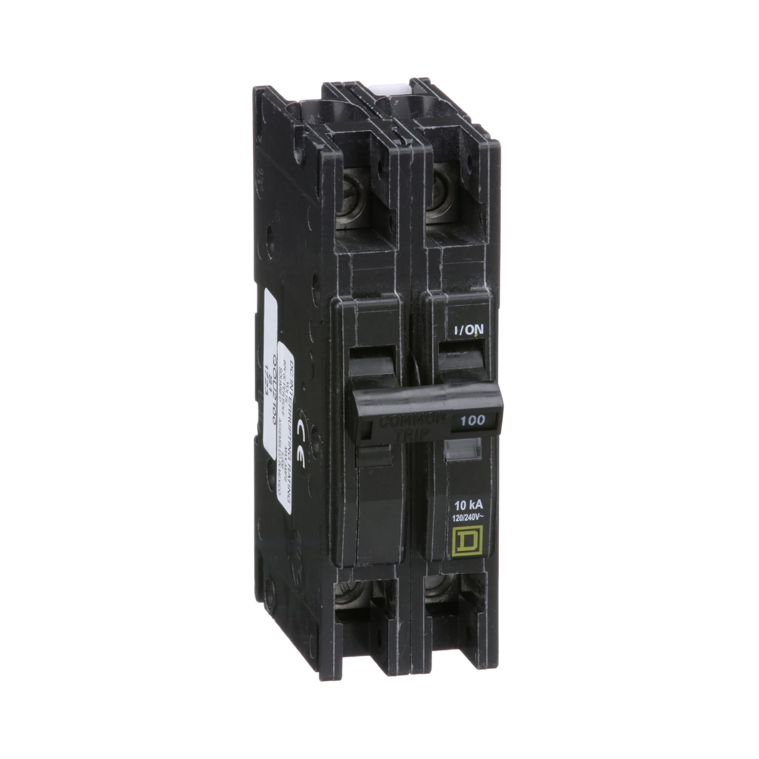 Mini circuit breaker, QOU, 100A, 2 pole, 120/240 VAC, 10kA