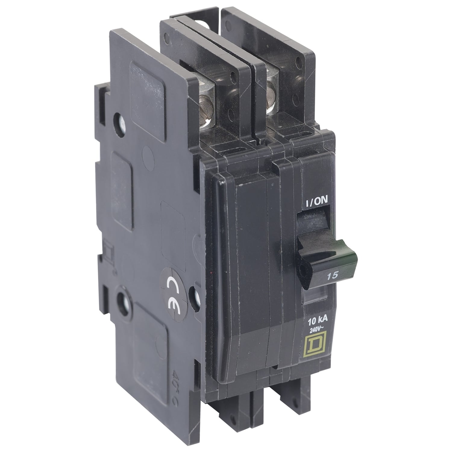 Mini circuit breaker, QOU, 10A, 2 pole, 120/240 VAC, 10kA, bulk pack