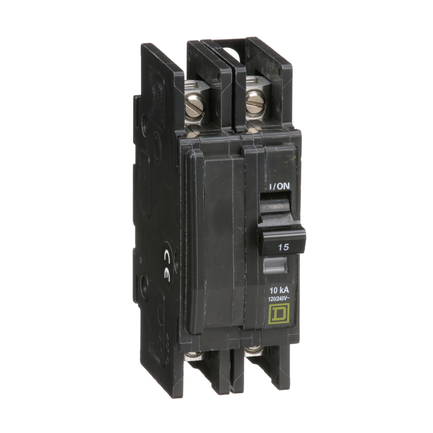 Mini circuit breaker, QOU, 15A, 2 pole, 120/240VAC, 10kA