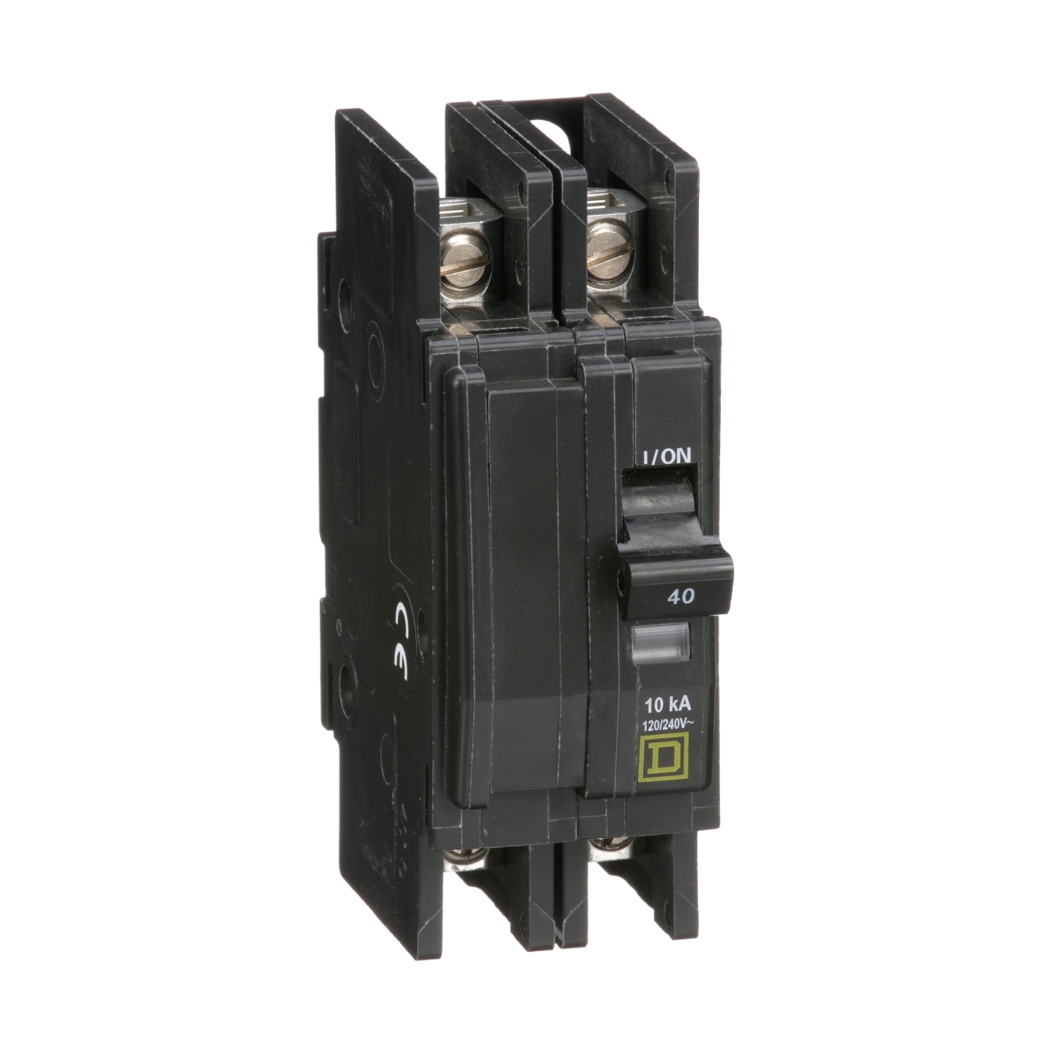 Mini circuit breaker, QOU, 40A, 2 pole, 120/240 VAC, 10kA, bulk pack