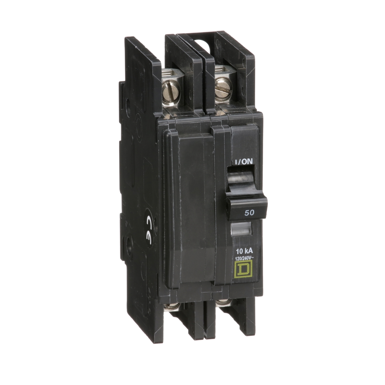Mini circuit breaker, QOU, 50A, 2 pole, 120/240VAC, 10kA, bulk pack