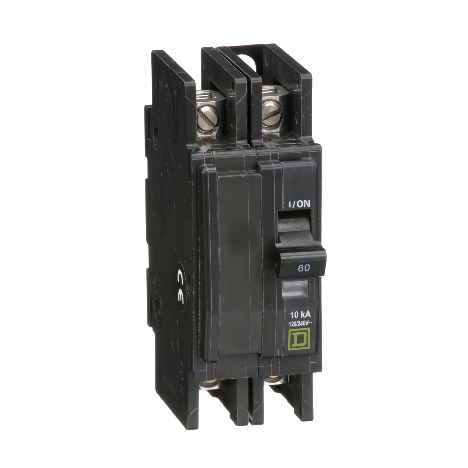 Mini circuit breaker, QOU, 60A, 2 pole, 120/240VAC, 10kA, bulk pack