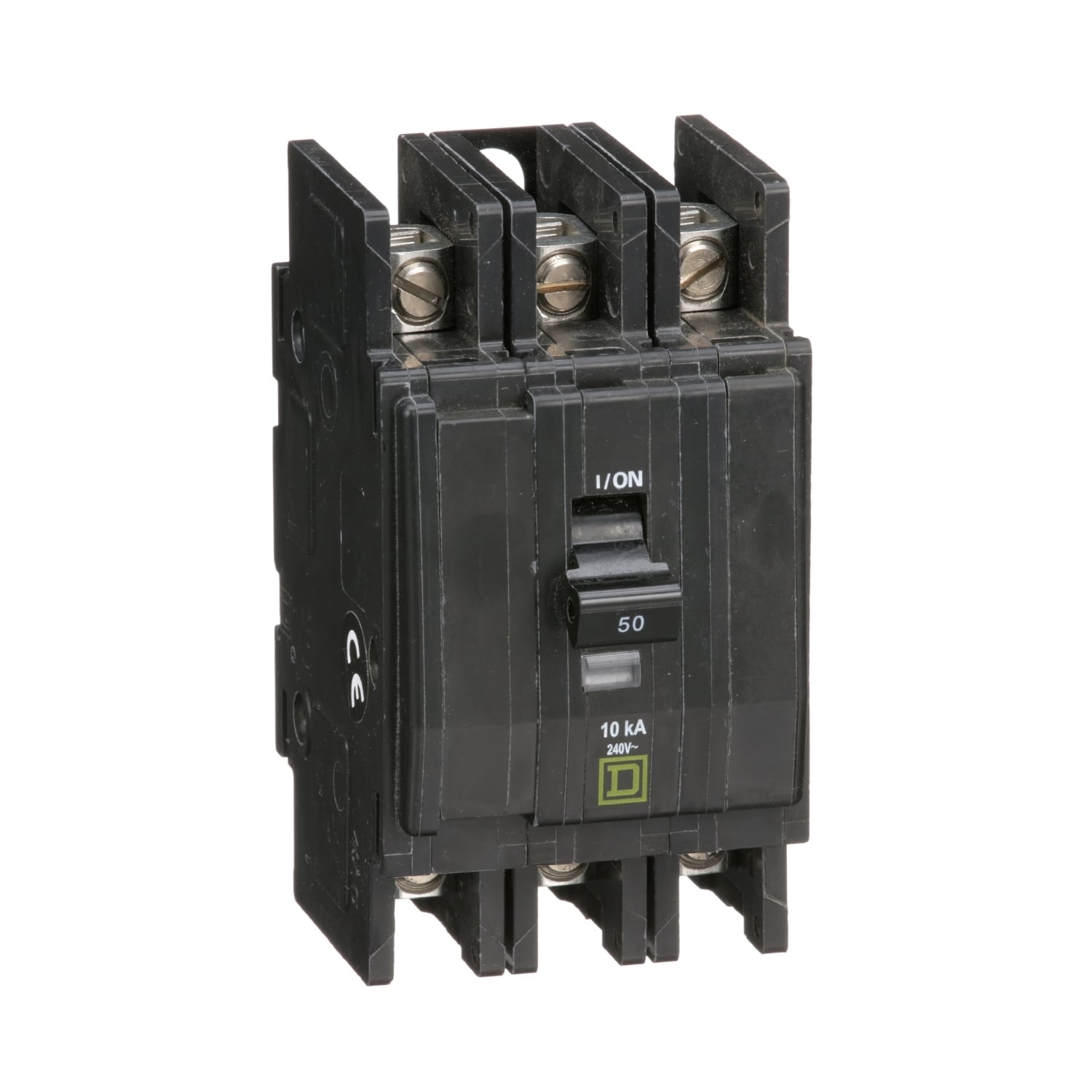 Mini circuit breaker, QOU, 50A, 3 pole, 240 VAC, 10kA, bulk pack