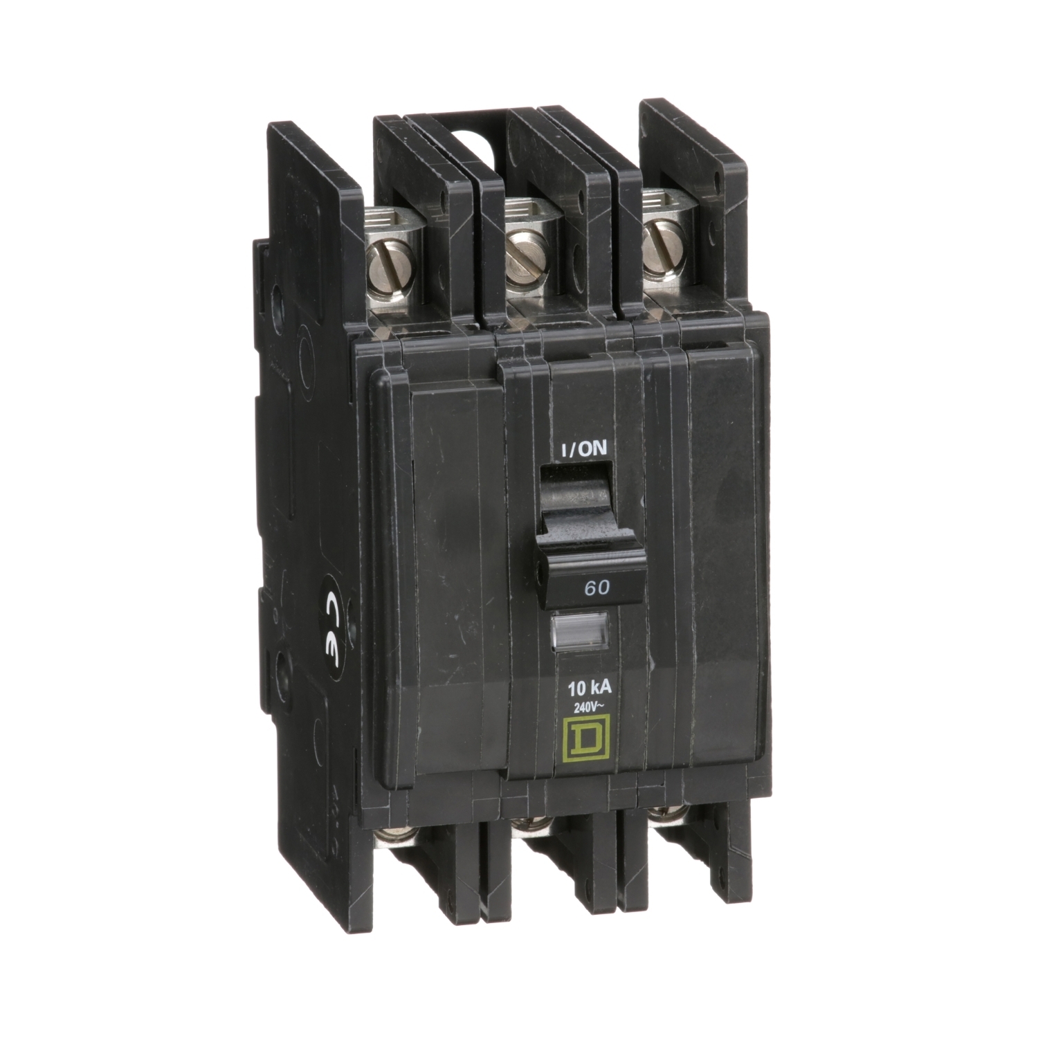 Mini circuit breaker, QOU, 60A, 3 pole, 240 VAC, 10kA, bulk pack