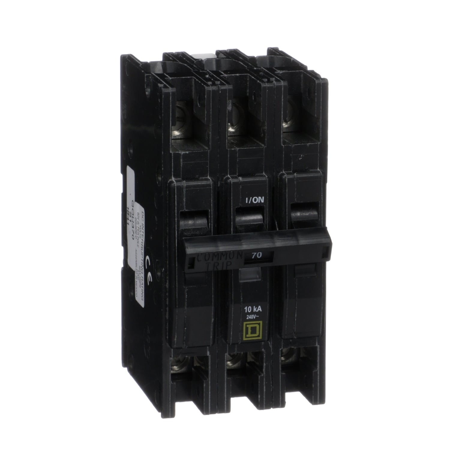 Mini circuit breaker, QOU, 70A, 3 pole, 240 VAC, 10kA