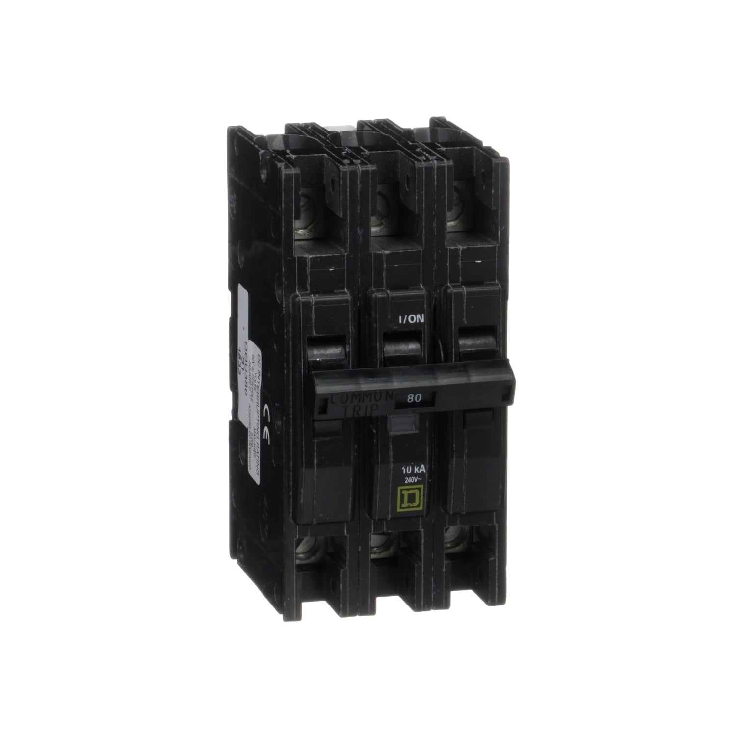 Mini circuit breaker, QOU, 80A, 3 pole, 240 VAC, 10kA