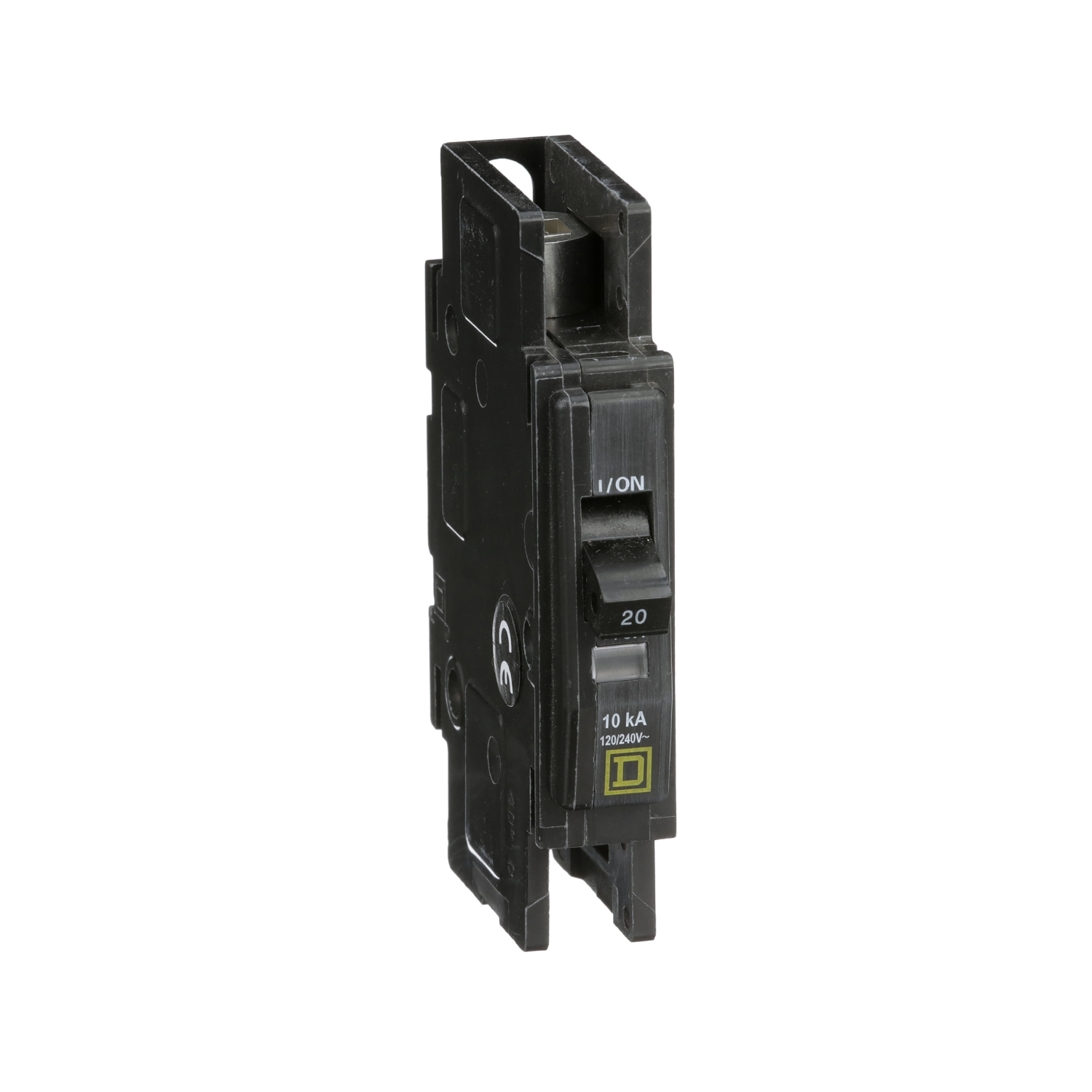 Mini circuit breaker, QOU, 20A, 1 pole, 120/240 VAC, 10kA, field reversible lugs