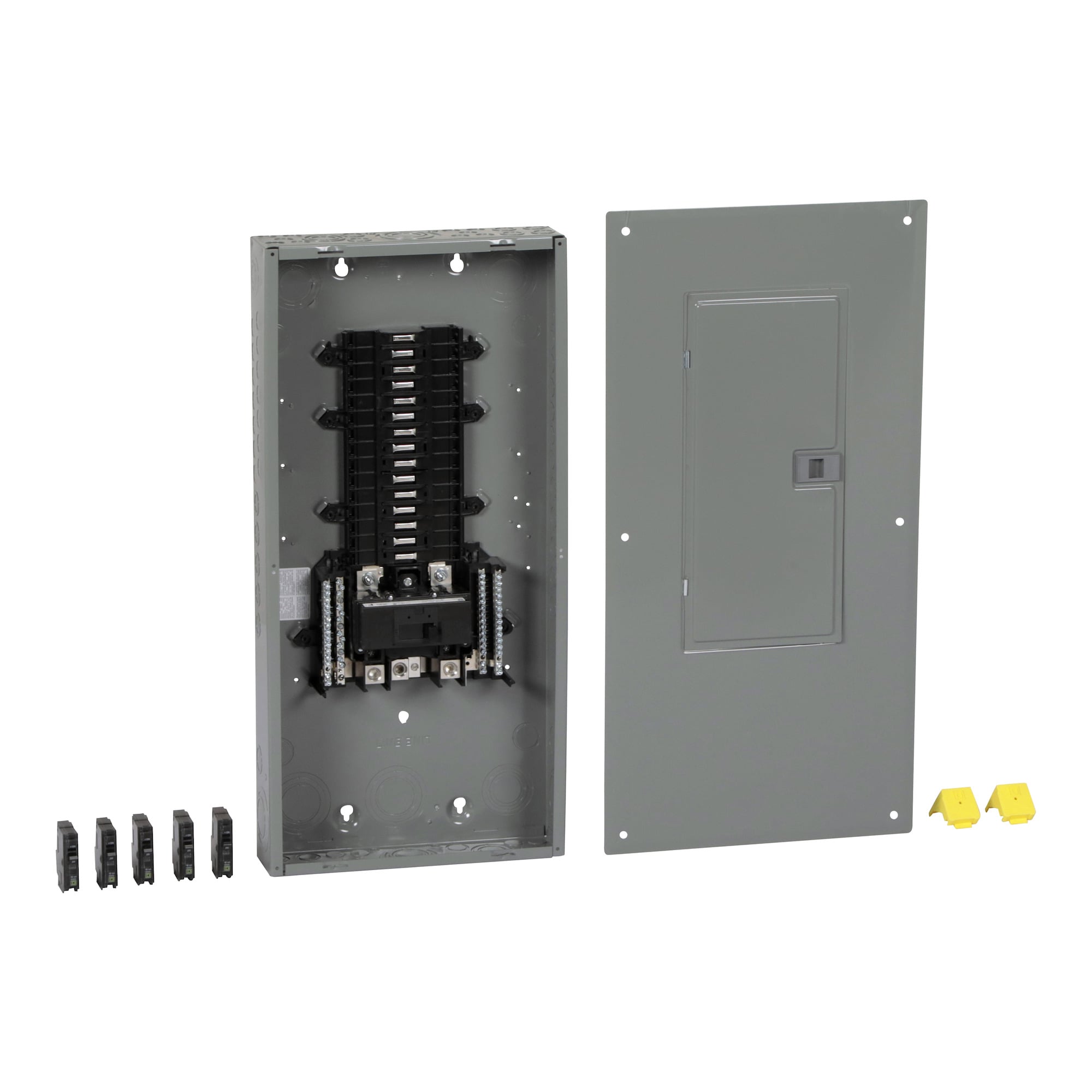 1-QO13040M200C  5-QO120 VP,#4 to 250 AWG/kcmil (Al/Cu),1-Phase,120/240 V AC,120/240 V AC,200A,22kA,3-Wire,Convertible Mains (breaker),Load Center,NEMA 1,QO,UL Listed,Value Pack
