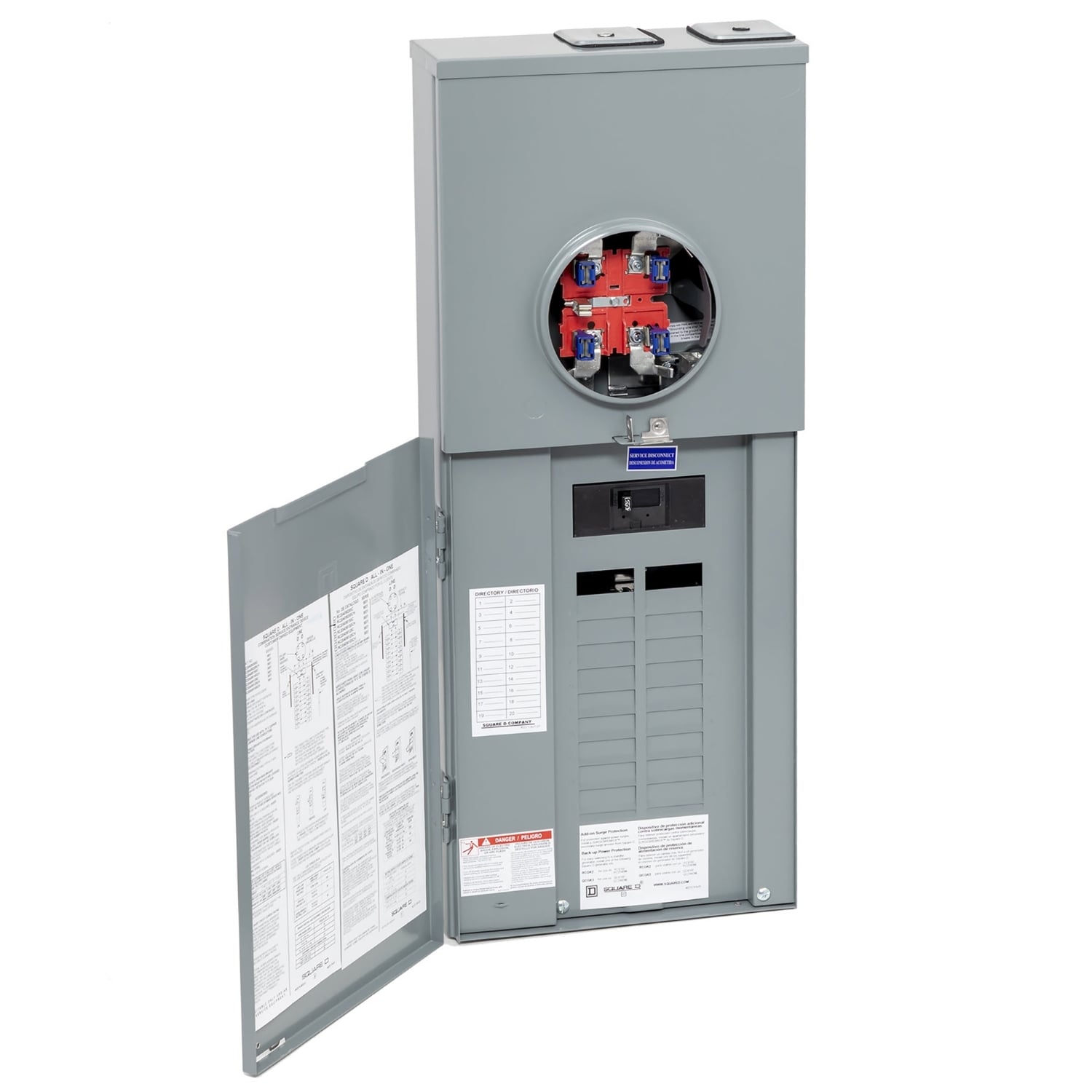 RC2040M200CH All-in-one, Homeline, CSED, Ringless Socket, 200 Amp, Surface Mount, 20 Spaces, 40 Circuits, 22 kA SCCR, Horn Bypass