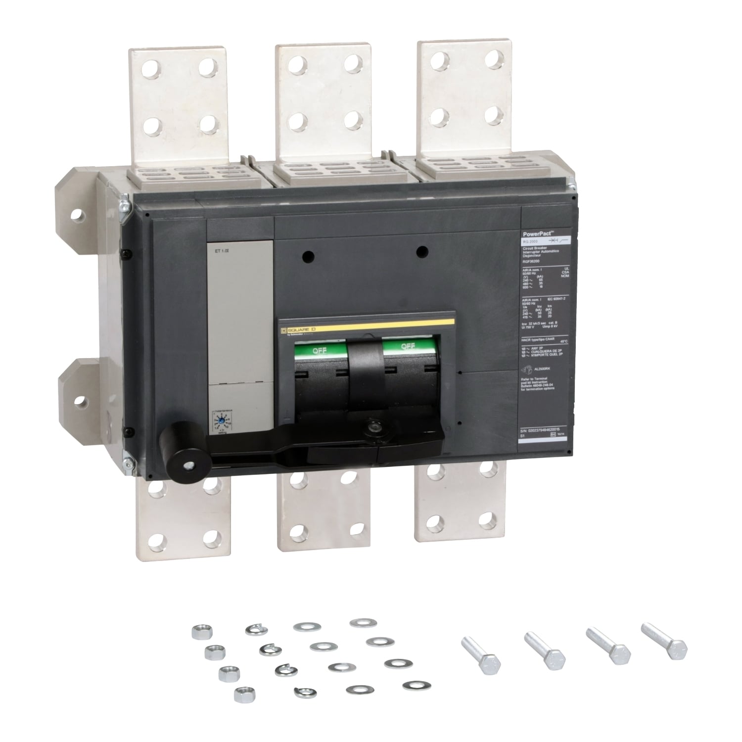 RGF36200 Molded Case Circuit Breaker, 2000 Amp, 3 Pole, 600V