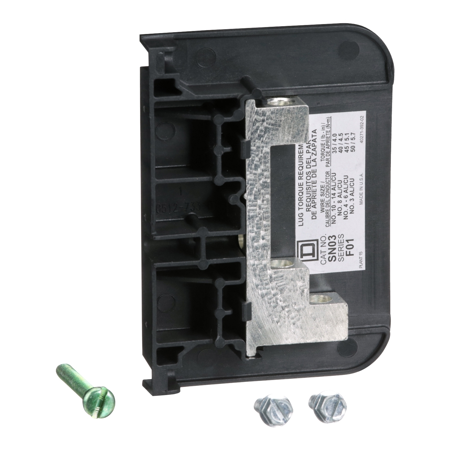 roundable Heavy Duty Insulated Neutral Assembly, For Use With Fusible and Non-Fusible Safety Switch
