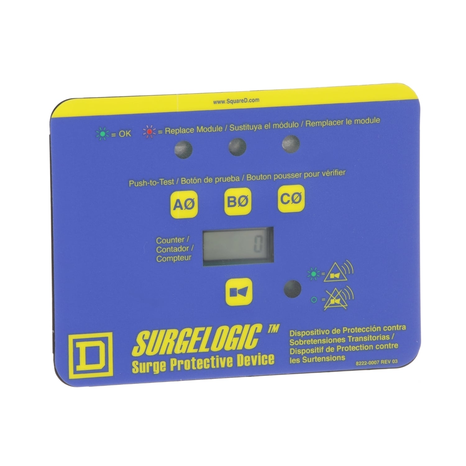 Surge protection accessory, Surgelogic, TVSS display kit, 3 phase, horizontal, counter