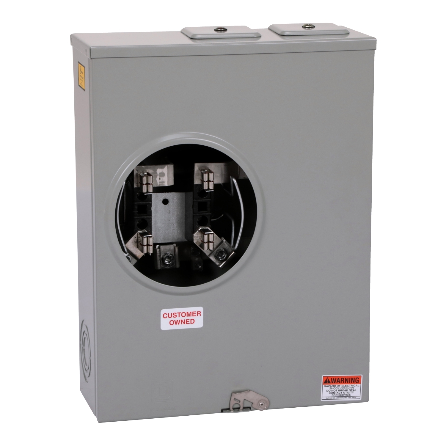 U92197CCCPL Meter Socket, Ringless, 1 Phase, 3 Wire, 200 Amp, 4 Jaw, 600V, max Series A, No Bypass, with no release