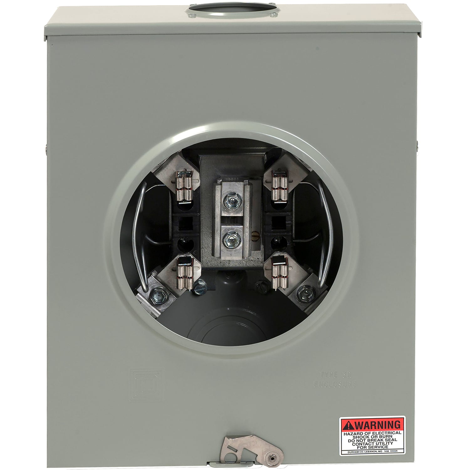 UHTRS212B Meter Socket, Ringless, 1 Phase, 3 Wire, 4 Jaw, Series A, Horn Bypass, with no release