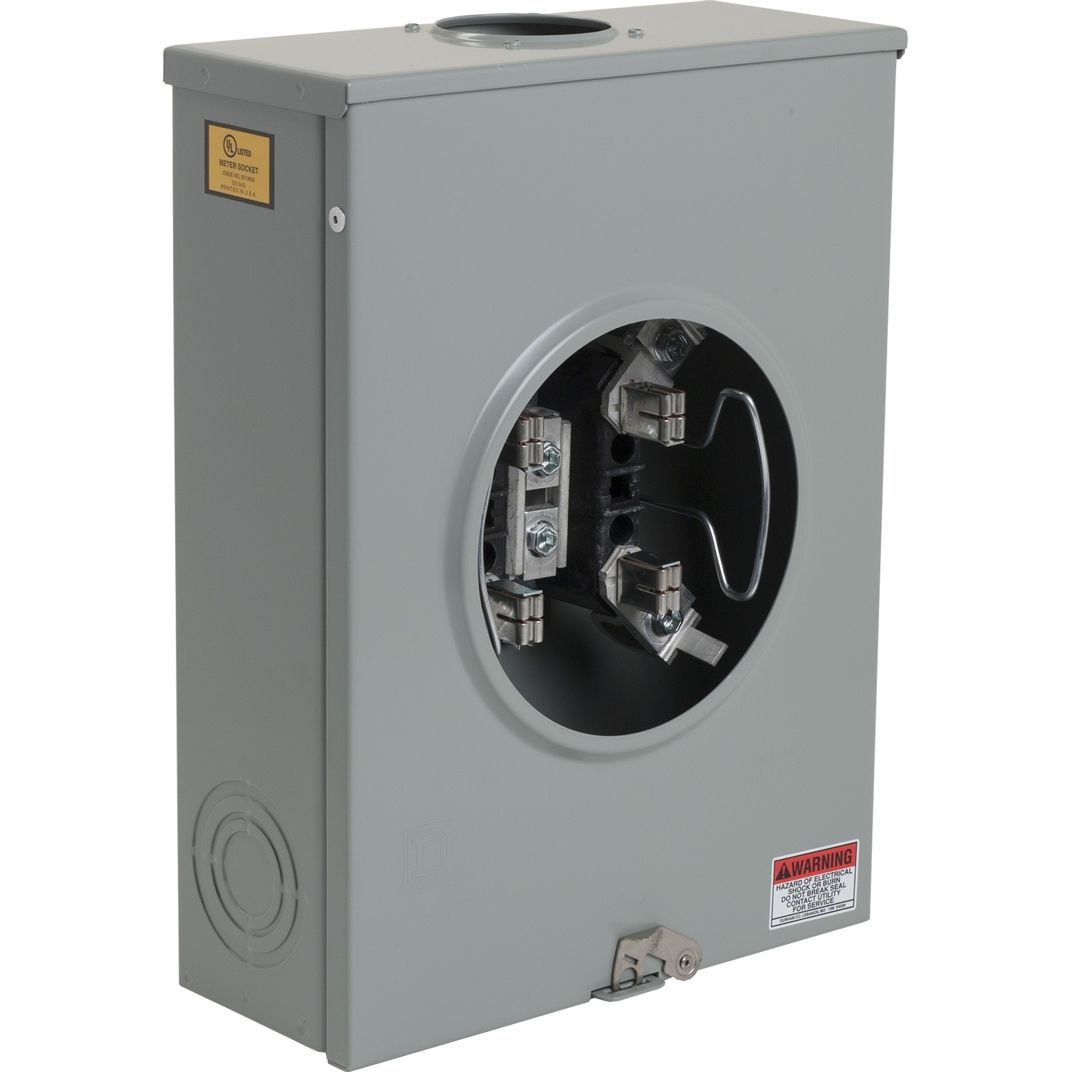 UHTRS213B Single Position Meter Socket, 200 Amp, 1 Phase, Ringless, Horn, 4 Jaw with no release, OH, UG, 600V, 3 Wire