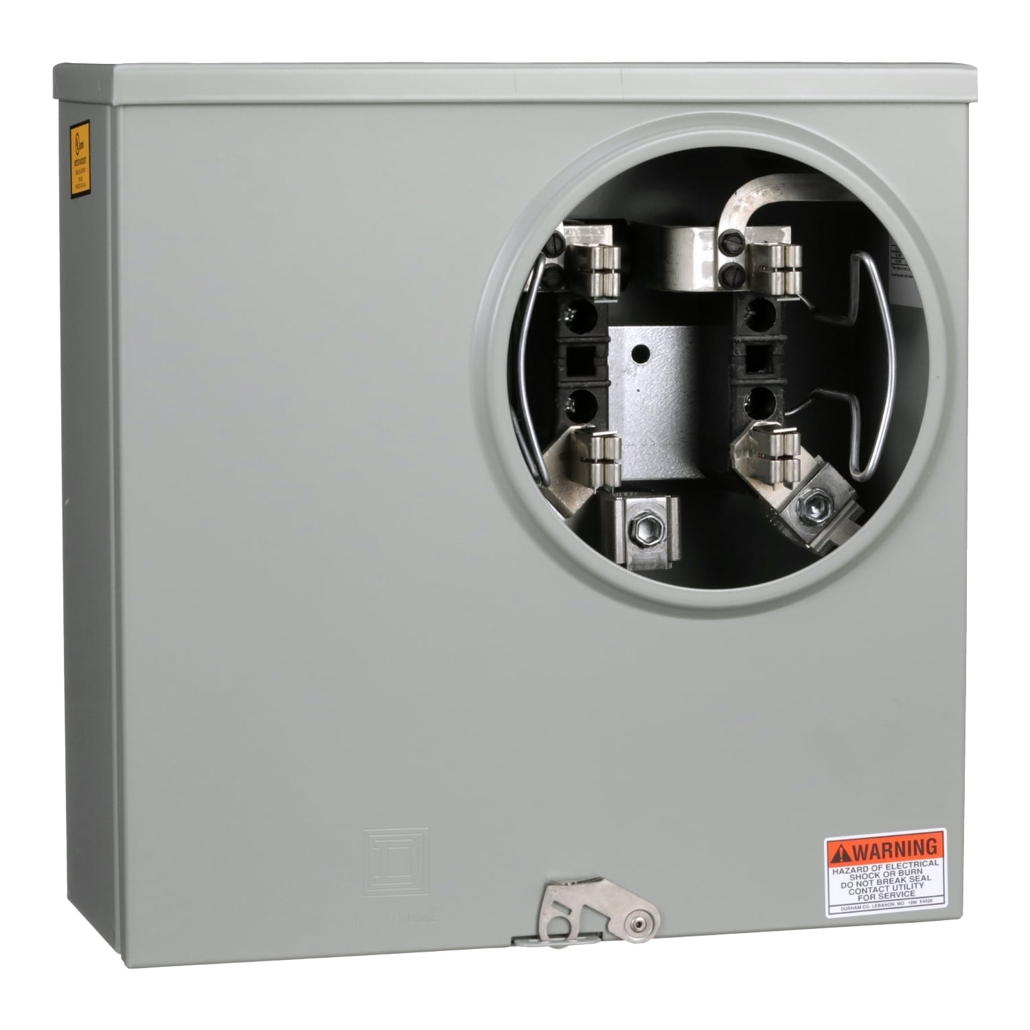UHTRS223A Single Position Meter Socket, 200 Amp, 1 Phase, Ringless, Horn Bypass, 4 Jaw, UG, 600V
