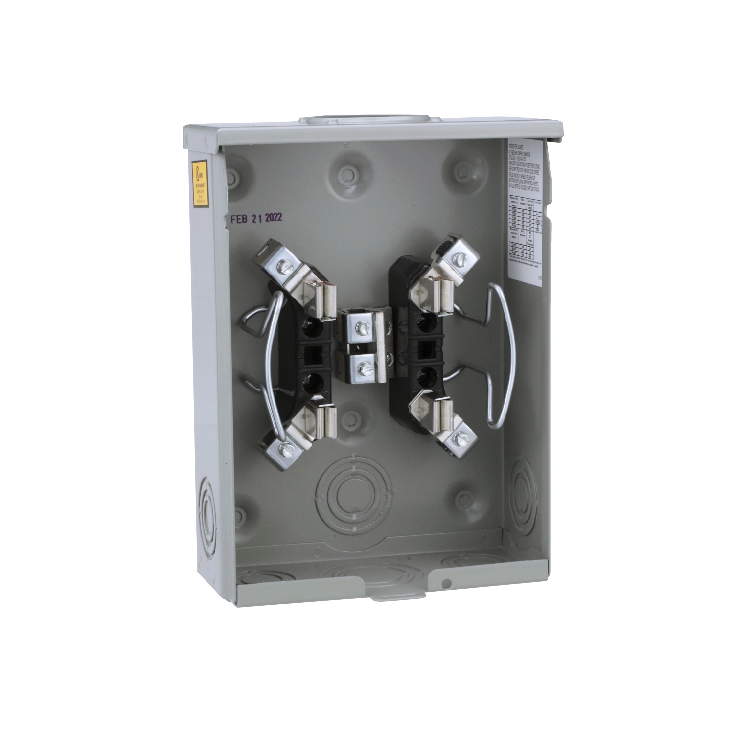 URS101BCPL Meter Socket, Ringless, 1 Phase, 3 Wire, 4 Jaw, Series A, No Bypass, with no release