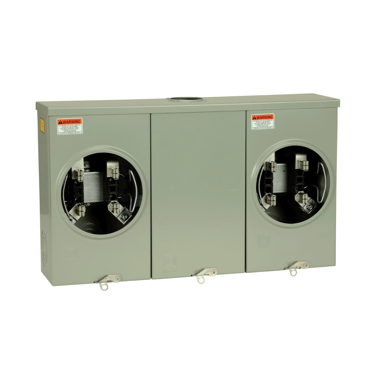 UT2R2122B Meter Socket, Horizontal Gang,ed Ringless Socket, 205 Amp, 2 Position, 4 Jaw, 600V, max, OH, UG, No Bypass
