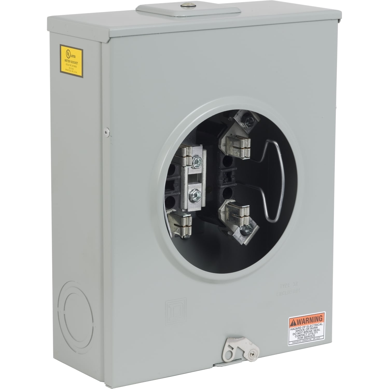 UTRS212C Meter Socket, Ringless, 1 Phase, 3 Wire, 4 Jaw without release, Series A, No Bypass