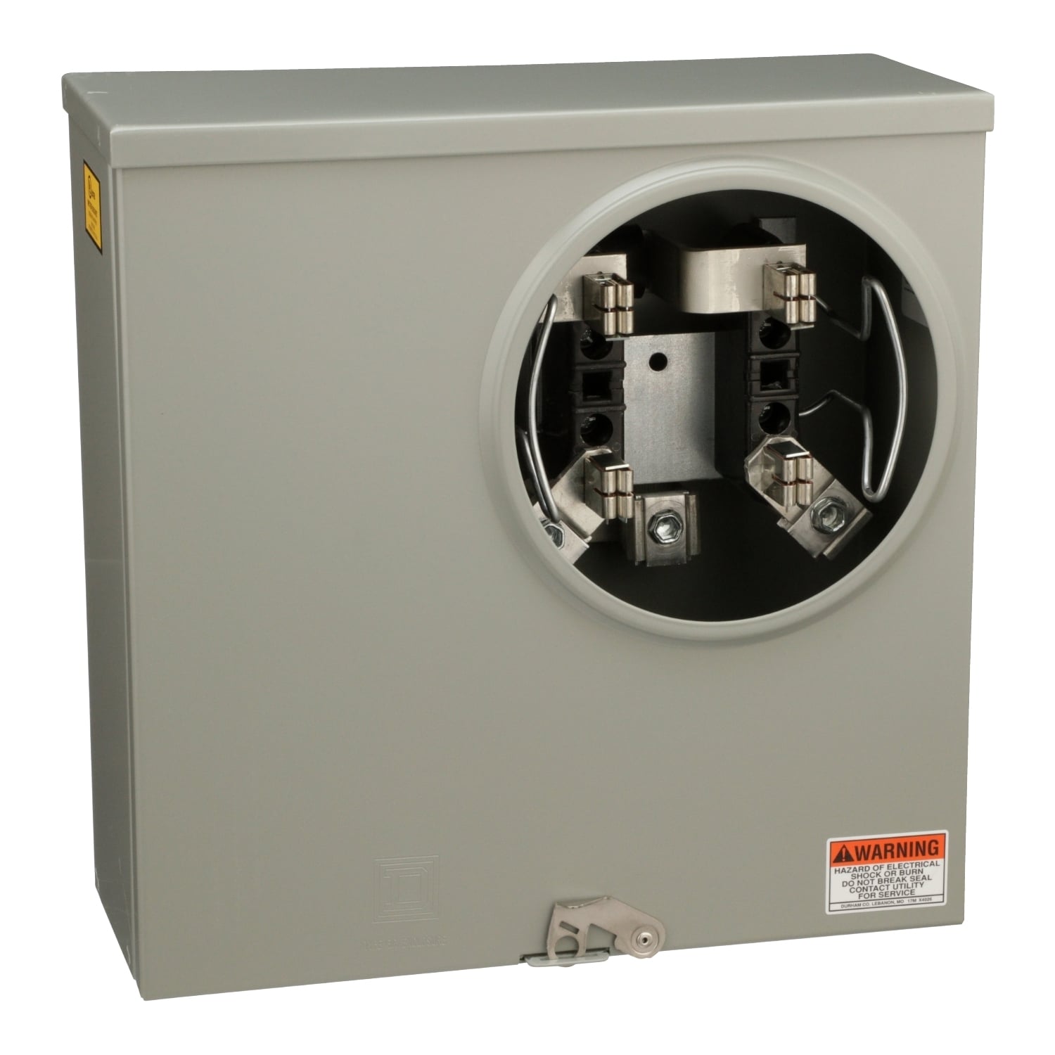 UTRS223A Individual Meter Socket, Ringless Socket, No Bypass, 4 Jaw, no release, UG, 200 Amp, up to 600V, 1 Phase, 4 Wire