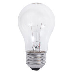 Incandescent A15 Bulb Shape Clear Medium Aluminum Base 15Watt 130Volt 120Bulbs Per Case 6Bulbs Per Package