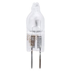 OBS58655 Tungsten Halogen Quartz Bi Pin STANDARD Low Pressure Clear Finish UV Stop With Transverse Filament G4 Bi Pin Base 20Watt 12Volt 2000Hr Lamp Life Retail Pack
