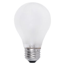 Incandescent A19 Bulb Shape Inside Frost Finish Medium Aluminum Base, 25Watt 130Volt 120Bulbs Per Case 4Bulbs Per Package