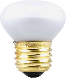 Incandescent R14 Reflector Lamp Inside Frost Finish Medium Aluminum Base 25Watt 120Volt Retail Pack 6Bulbs Per Case 1Bulb Per Package