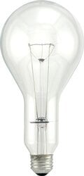 Incandescent PS30 Bulb Shape Clear Finish Medium Aluminum Base 300Watt130Volt 60Bulbs Per Case 1Bulb Per Package