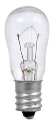 Incandescent S6 Bulb Shape Indicator Light Clear Finish Candelabra Base 3Watt 130Volt