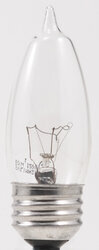 Incandescent B10 D?cor Bulb Shape Double Life Clear Finish Medium Aluminum Base 40Watt 120Volt Blister Pack 12Bulbs Per Case 2Bulbs  Per Package